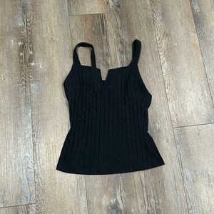 Black ribbed tank top